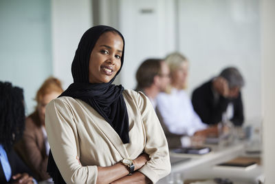 Young woman at business meeting