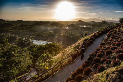 Scenic view of landscape against sky during sunset