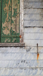 Closed door of old building