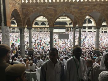 Group of people in front of building