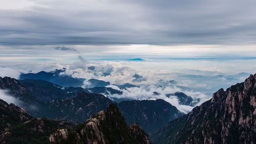 Scenic view of mountains against sky