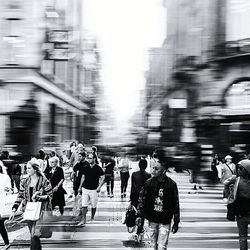 Woman standing in city