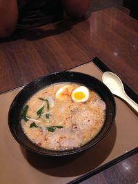 Close-up of soup in bowl