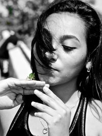 Close-up of young woman