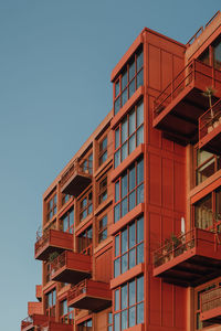 Low angle view of building against clear sky