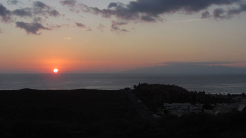 Scenic view of sea during sunset