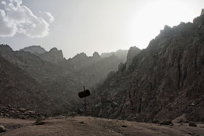 Scenic view of rocky mountains against sky