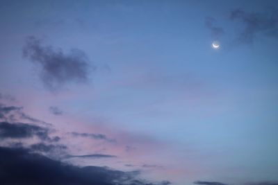 Low angle view of moon in sky