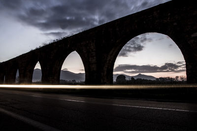 Bridge over road against sky