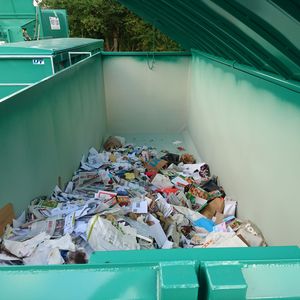 High angle view of garbage bin