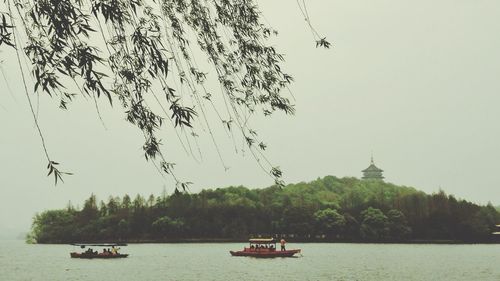 Boats in river