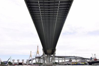 Low angle view of suspension bridge