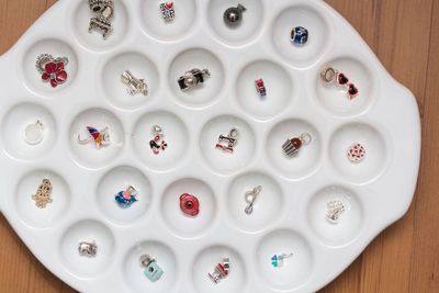 Close-up of white plate on table