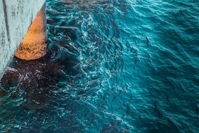 High angle view of swimming pool in sea