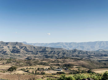 Scenic view of landscape against clear sky