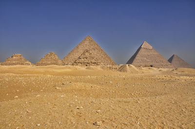 View of desert against clear sky