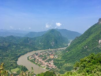 High angle view of landscape against sky