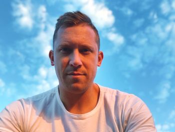 Portrait of man against sky