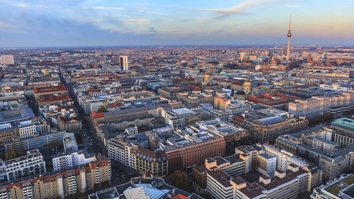 High angle view of city