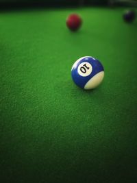 High angle view of ball on table