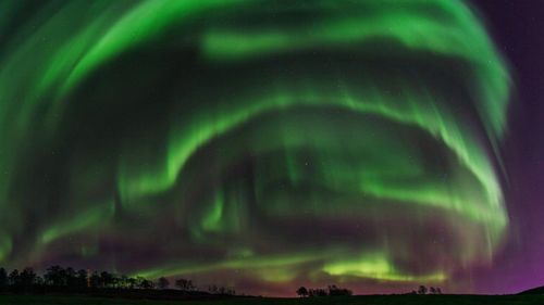 Panoramic view of dramatic sky at night