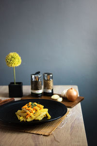 Close-up of food on table