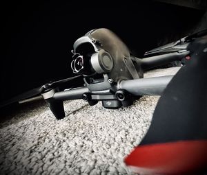 High angle view of machine part