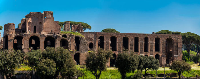 Old ruins against blue sky