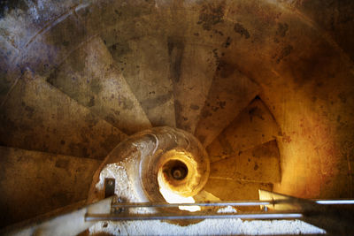 Spiral staircase in old building