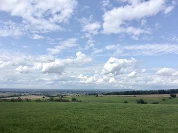 Scenic view of field against sky