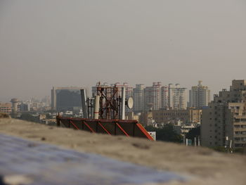 View of cityscape against clear sky