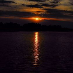 Scenic view of sunset over sea