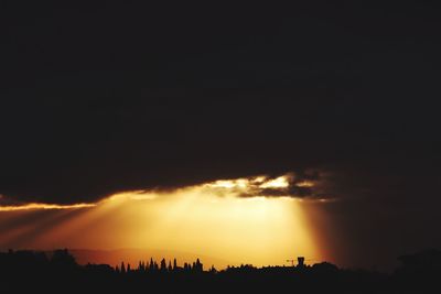 Scenic view of landscape against sky at sunset