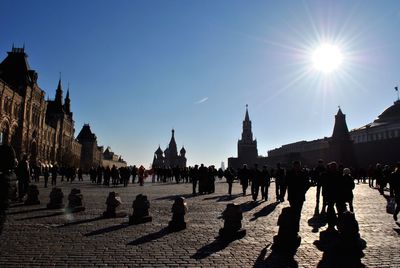 Group of people in front of historical building