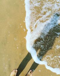 Low section of person on beach