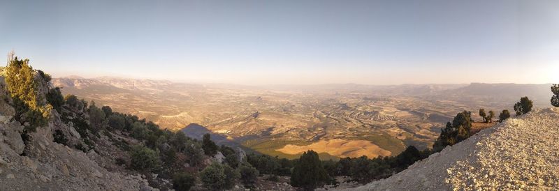 Panoramic view of landscape against clear sky