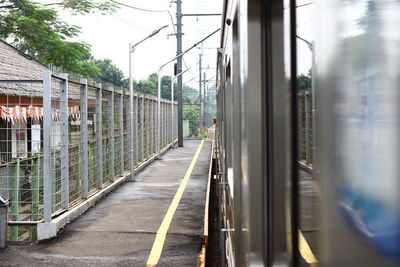 Train passing through window