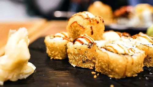 Close-up of cake on table