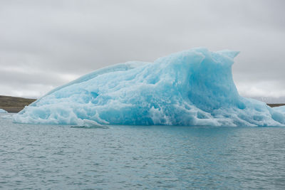 Scenic view of frozen sea against sky