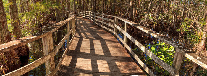 View of footbridge in water