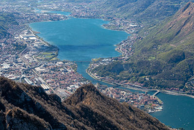 View of the lake from the top of the mountain