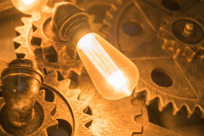 Close-up of illuminated light bulb