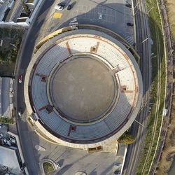 High angle view of cars on road