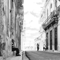 Woman standing in city