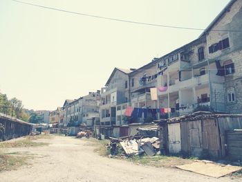 View of buildings along road