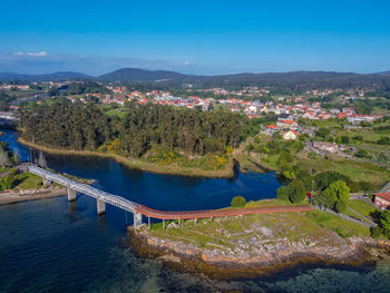 High angle view of city