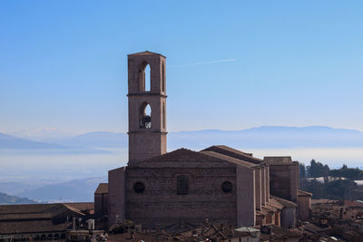 Low angle view of old building against sky