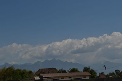 View of mountain against cloudy sky