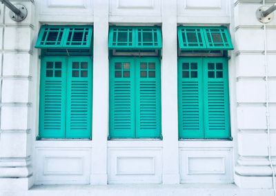 Closed windows on building