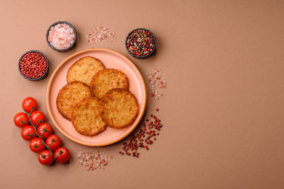 High angle view of food on table